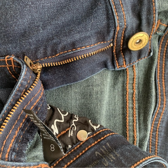 INC Women's Size 8 Dark Wash Mid Rise Regular Fit Crop Denim Skinny Jeans - Picture 10 of 16